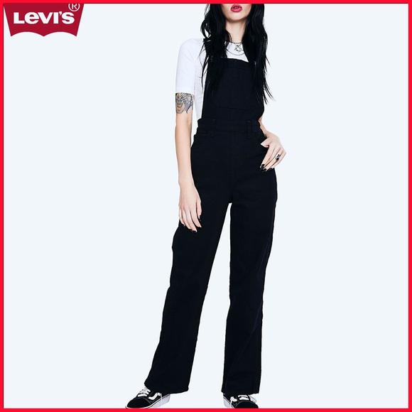 🏷 🆕 Levi’s Black Denim Jumpsuit - Picture 2 of 16